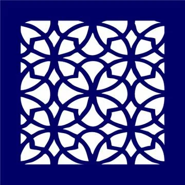 Laser cut cnc panel design for metal, wooden room divider. Stock Illustration