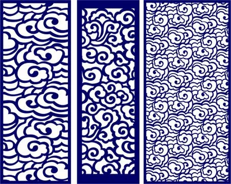 Laser cut cnc panel design for metal, wooden room divider. Stock Illustration