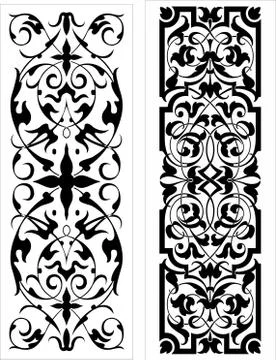 Laser cut cnc panel design for metal, wooden room divider. Stock Illustration