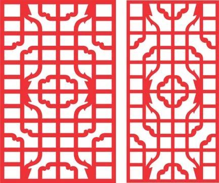 Laser cut cnc panel design for metal, wooden room divider. Stock Illustration