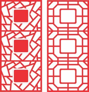 Laser cut cnc panel design for metal, wooden room divider. Stock Illustration