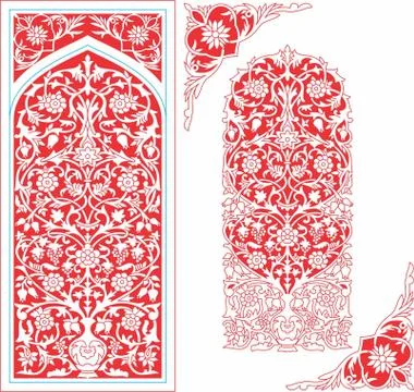 Laser cut cnc panel design for metal, wooden room divider. Stock Illustration