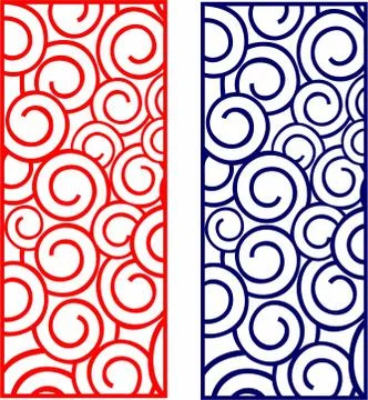 Laser cut cnc panel design for metal, wooden room divider. Stock Illustration