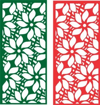 Laser cut cnc panel design for metal, wooden room divider. Illustrazione stock