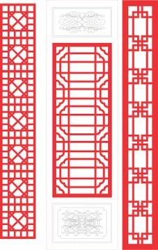 Laser cut cnc panel design for metal, wooden room divider. Stock Illustration