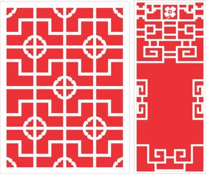 Laser cut cnc panel design for metal, wooden room divider. Stock Illustration