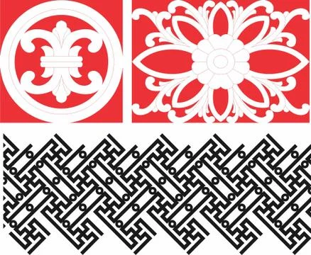 Laser cut cnc panel design for metal, wooden room divider. Stock Illustration