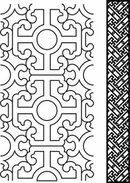 Laser cut cnc panel design for metal, wooden room divider. Stock Illustration