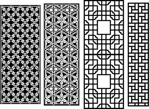 Laser cut cnc panel design for metal, wooden room divider. Stock Illustration