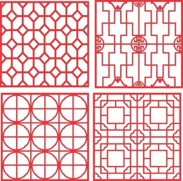 Laser cut cnc panel design for metal, wooden room divider. Stock Illustration