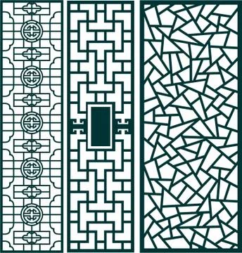 Laser cut cnc panel design for metal, wooden room divider. Stock Illustration