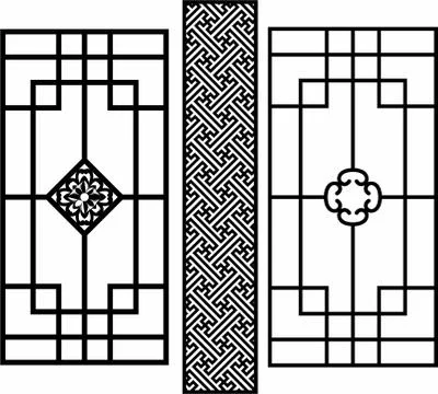 Laser cut cnc panel design for metal, wooden room divider. Stock Illustration