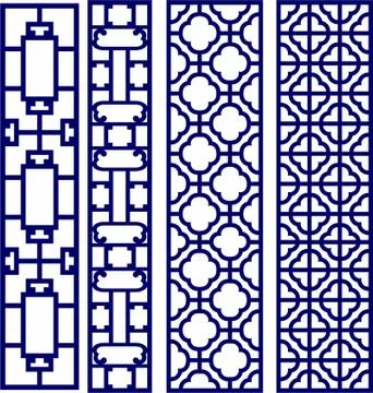 Laser cut cnc panel design for metal, wooden room divider. Stock Illustration