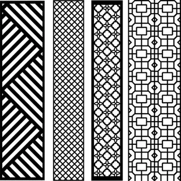 Laser cut cnc panel design for metal, wooden room divider. Stock Illustration