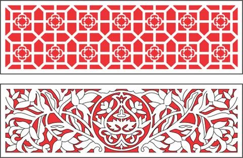 Laser cut cnc panel design for metal, wooden room divider. Stock Illustration