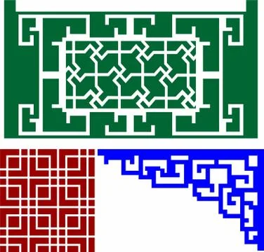 Laser cut cnc panel design for metal, wooden room divider. Stock Illustration