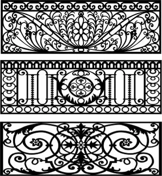 Laser cut cnc panel design for metal, wooden room divider. Stock Illustration