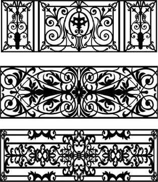 Laser cut cnc panel design for metal, wooden room divider. Stock Illustration