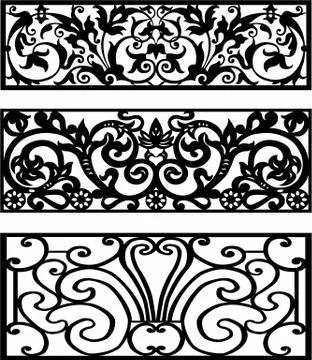 Laser cut cnc panel design for metal, wooden room divider. Stock Illustration