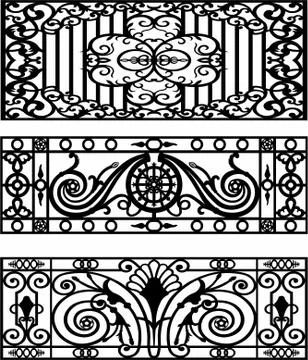 Laser cut cnc panel design for metal, wooden room divider. Stock Illustration