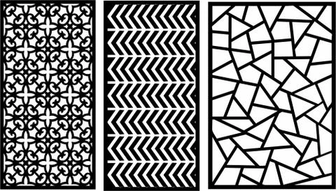 Laser cut cnc panel design for metal, wooden room divider. Stock Illustration