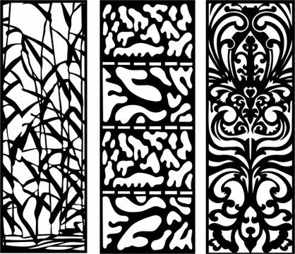 Laser cut cnc panel design for metal, wooden room divider. Stock Illustration