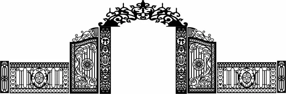 Laser cut cnc panel design for metal, wooden room divider. Illustrazione stock