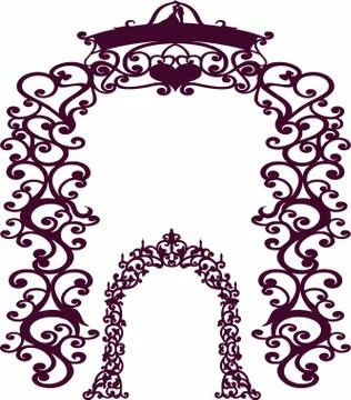 Laser cut cnc panel design for metal, wooden room divider. Stock Illustration