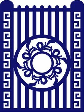 Laser cut cnc panel design for metal, wooden room divider. Stock Illustration