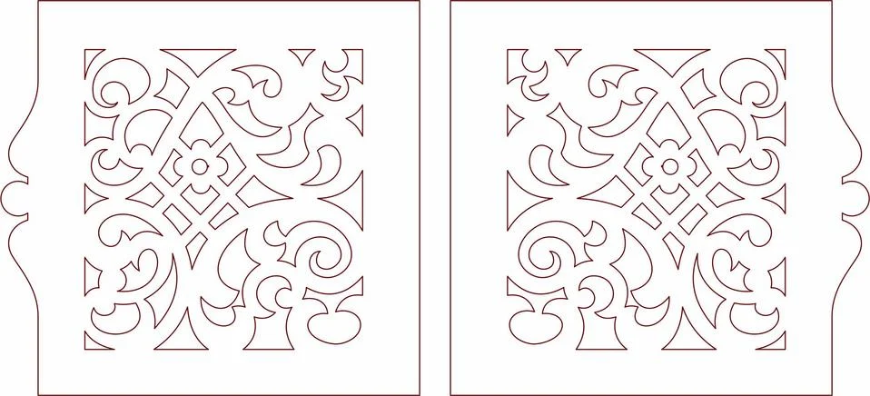 Laser cut cnc panel design for metal, wooden room divider. Stock Illustration