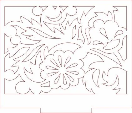 Laser cut cnc panel design for metal, wooden room divider. Stock Illustration