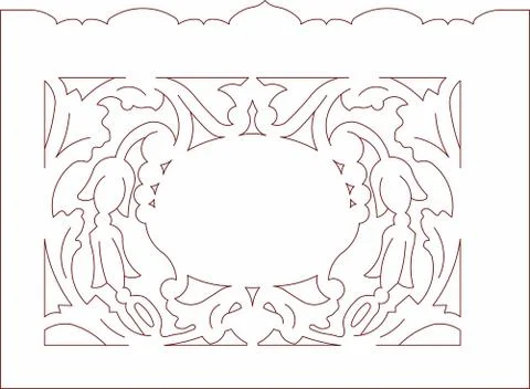 Laser cut cnc panel design for metal, wooden room divider. Stock Illustration
