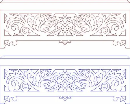 Laser cut cnc panel design for metal, wooden room divider. Stock Illustration