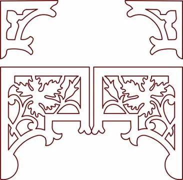 Laser cut cnc panel design for metal, wooden room divider. Stock Illustration