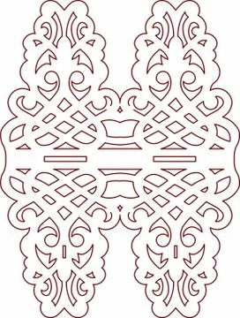 Laser cut cnc panel design for metal, wooden room divider. Illustrazione stock