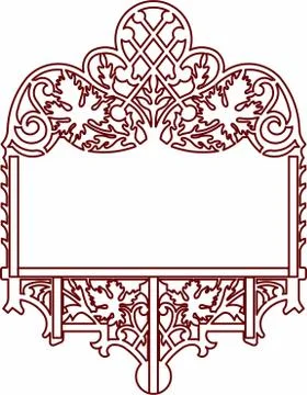 Laser cut cnc panel design for metal, wooden room divider. Stock Illustration