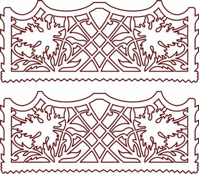 Laser cut cnc panel design for metal, wooden room divider. Stock Illustration