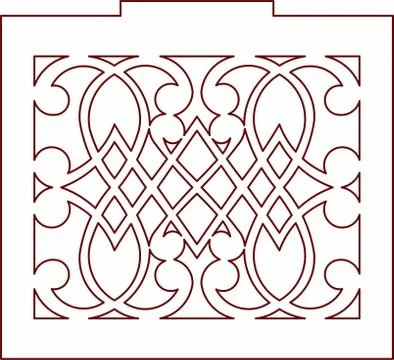 Laser cut cnc panel design for metal, wooden room divider. Stock Illustration