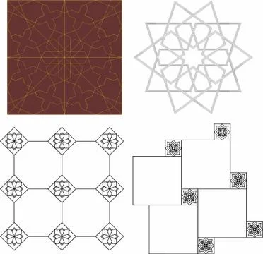 Laser cut cnc panel design for metal, wooden room divider. Stock Illustration