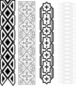 Laser cut cnc panel design for metal, wooden room divider. Stock Illustration