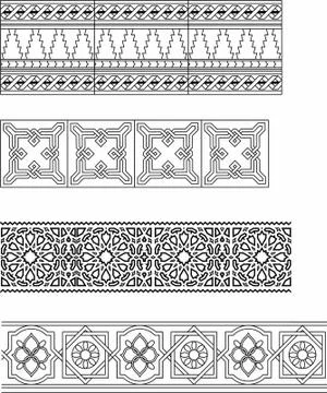 Laser cut cnc panel design for metal, wooden room divider. Stock Illustration