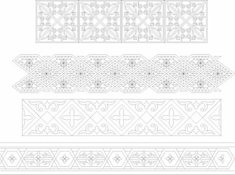 Laser cut cnc panel design for metal, wooden room divider. Stock Illustration