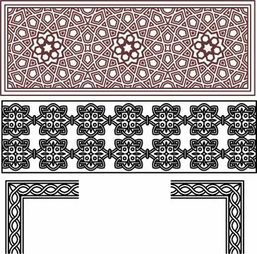 Laser cut cnc panel design for metal, wooden room divider. Stock Illustration