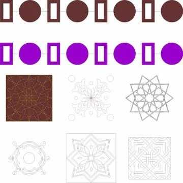 Laser cut cnc panel design for metal, wooden room divider. Stock Illustration