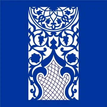 Laser cut cnc panel design for metal, wooden room divider. Stock Illustration