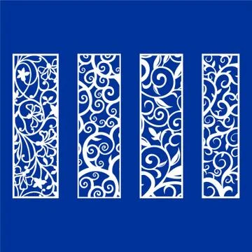 Laser cut cnc panel design for metal, wooden room divider. Stock Illustration