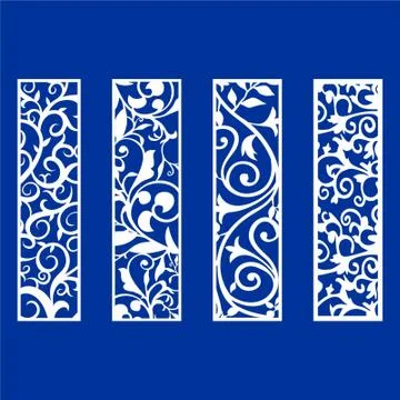 Laser cut cnc panel design for metal, wooden room divider. Stock Illustration