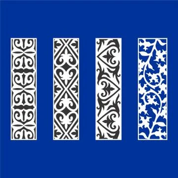 Laser cut cnc panel design for metal, wooden room divider. Stock Illustration