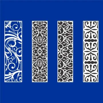 Laser cut cnc panel design for metal, wooden room divider. Stock Illustration