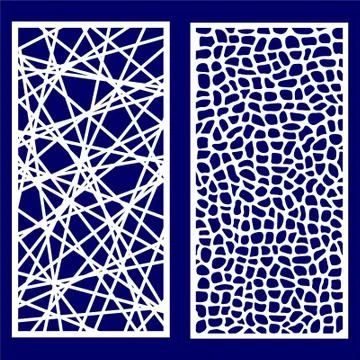 Laser cut cnc panel design for metal, wooden room divider. Stock Illustration
